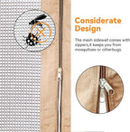 Covered Outdoor Gazebo Mosquito Netting Replacement Universal 4-Panel Sidewalls 8' x 8', Outdoor Gazebo Mosquito Nettings with Double Zipper, Replacement for Patio Canopy, Garden (Mosquito Net Only)