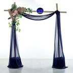 MDS Halloween Chiffon Draping Fabric - 1 Panel, 30" Wide x 100ft Long - Sheer Spooky Arbor & Canopy Drapery for Haunted House Backdrops, Party Ceilings, DIY Costumes & Themed Events - Navy Blue