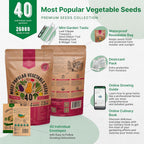 Organo Republic 40 Vegetable Seeds Variety Pack - 26000 Non GMO Heirloom Seeds for Planting Vegetables & Fruits in Bulk Individual Seed Packets, Home Garden Seeds for Hydroponic, Indoor & Outdoors
