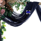 MDS Halloween Chiffon Draping Fabric - 2 Panel, 30" Wide x 40ft Long - Sheer Spooky Arbor & Canopy Drapery for Haunted House Backdrops, Party Ceilings, DIY Costumes & Themed Events - Navy Blue