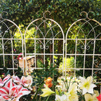 Metal Garden Trellis Rustproof Trellis for Climbing Plants Outdoor Flower Support Butterfly Deco (Cream White-4 Pack, 71"x19.7")