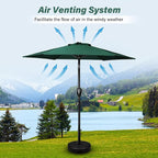 HealSmart 7.5ft Patio Umbrella with Push Button Tilt/Crank, Outdoor Table Market Yard Umbrella, 6 Sturdy Ribs for Garden, Deck, Backyard, Pool
