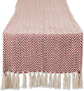 DII Woven Basic Tabletop Collection, Chevron Table Runner, 15x108, Barn Red