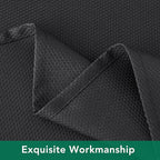 Biscaynebay Textured Fabric Square Tablecloths 60x60 Inch, Black Water Resistant Spill Proof Table Cloth Small Card Folding Table Covers for Dining, Kitchen, Wedding and Parties, Machine Washable
