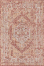 Unique Loom Outdoor Traditional Collection Area Rug - Valeria (6' 1" x 9' Rectangle, Rust Red/ Ivory)
