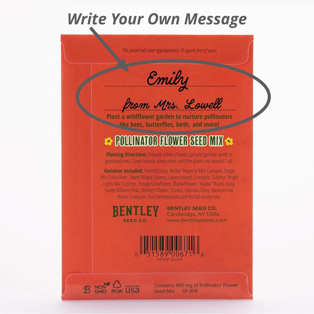 Bentley Earth Day 2025 Bee The Change - Pollinator Flower Mix Seed Packets (25 Packets)