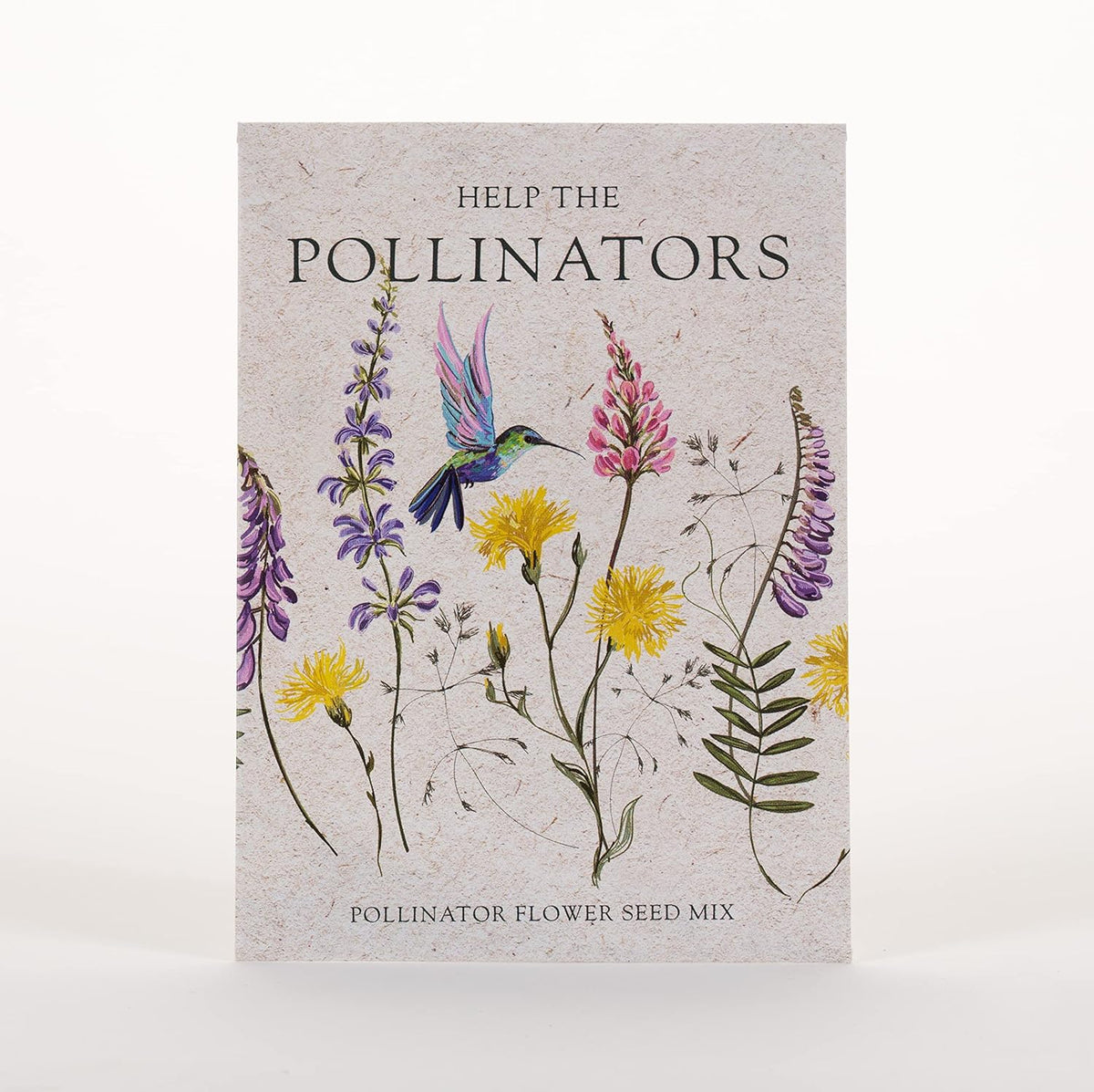 Bentley Seed Co. | Help Pollinators Kraft Hummingbird | 25 Non-GMO, Non-Coated Wildflower Seed Packets for Planting | Flower Seeds | Garden Seed to Grow Live Plants | A Beautiful Gift
