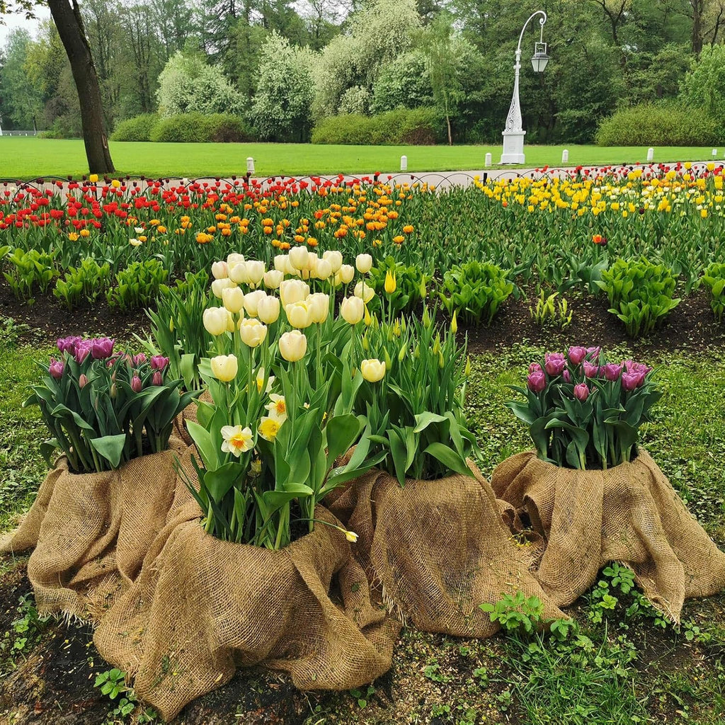 Garden Burlap Roll, 40" x 24 Feet Natural Jute Burlap Fabric Roll for Gardening Raised Bed Liners,Seed Cover,Edging,Weed Barrier,Aisle Runner Plant Cover Tree Protections (40" x 24 Feet)