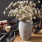 8.2 Inch Ceramic Vase, Terracotta Rustic Vase Farmhouse Decorative Vase Boho Decor, Ceramic Vases for Home Decor, Living Room, Entryway, Floor, Holiday Wedding Christmas New Year Gifts - Gray