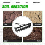 32 in Tow Behind Spike Aerator W/ 8 Spikes, Hitch Pin Attach to Lawn Tractor, Most ZTRs, ATVs Soil Mower Hitch, Lawn Soil Penetrator for Gardens, Lawns, Farms