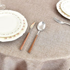 Fitable Faux Linen Round Tablecloths 60 Inches - 2 Pack Neutral Table Clothes Faux Burlap Table Covers for Kitchen, Dining, Party, Farmhouse, Picnic (Great for 20"-48" Round Tables, Nature)