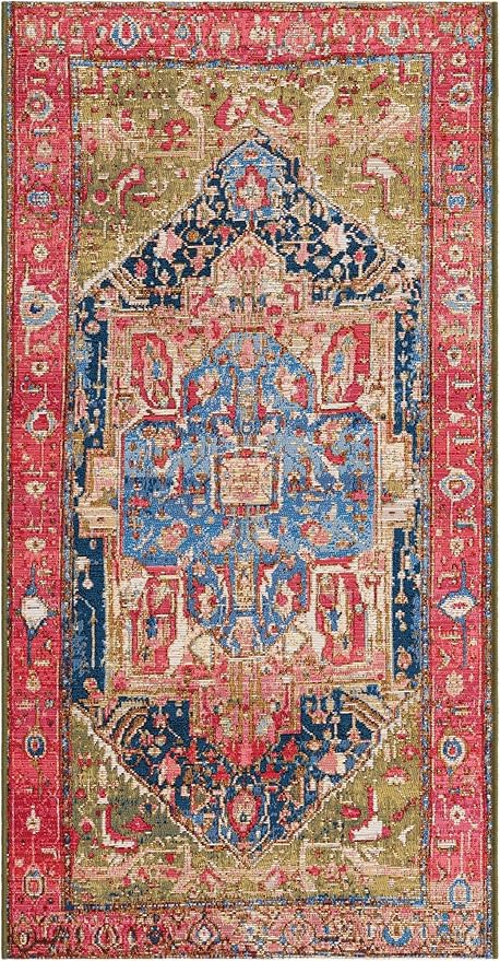 Unique Loom Outdoor Traditional Collection Area Rug - Limon (2' 7" x 5' 3" Runner, Multi/ Red)