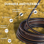 Giraffe Tools Garden Hose 50ft x 5/8", Water Hose Heavy Duty, Flexible, Lightweight Hybrid Hose with Swivel Handle, Male to Female Fittings, Burst 600 PSI