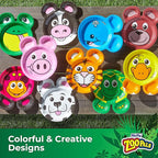 Hefty Zoo Pals Party Edition Paper Plates for Kids, Assorted Animal Designs, 7.75 Inches with Two Dipping Compartments, 20 Count (Pack of 2)