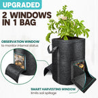 [Upgraded] 4PCS 20-Gallon Potato Grow Bags with Unique Harvest Window, Visible Window, Garden Planting Bag with Reinforced Handle, Nonwoven Fabric Pots for Tomato, Potato Growing Container - Black