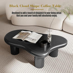 40 Inch Black Cloud Shaped Coffee Table for Living Room Matte Black