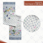 Maison d' Hermine Table Runner 100% Cotton Double Layer Table Runners 108 inches Long Decorative for Home Kitchen Dining Party Baby Shower Wedding Bridal Shower Spring Summer (Faience, 14.50" x 108")