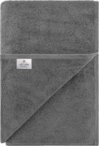 American Soft Linen Oversized Bath Sheet 40x80 Extra Large for Bathroom, 600 GSM 100% Cotton Turkish Jumbo Bathsheet Towels for Adults, Dark Gray Bath Sheet