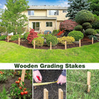 48 Pieces Wooden Garden Stakes 12 Inch Grade and Survey Stakes Wooden Garden and Sign Posts for Plant Support Silt Fence Yard Farm Survey Boundaries Baselines