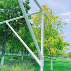 79'' L x 59'' W x 79'' H Grape Vine Support Arch Arbor Arbour Gazebo Trellis Rack Pergola Plastic-coated Metal Climbing Cane Frame For Vineyard Outdoor Patio Lawn Yard Garden Decoration White