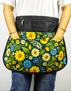 Bafelia Garden Apron for Women with 7 Pocket,Half Florist Apron Harvesting Apron (Green Flowers)