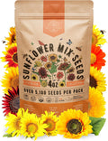 Sunflower Mix Seeds Pack 4 oz - Over 5,100 Non-GMO Heirloom Sunflower Seeds for Planting, Annual Flowers in Individual Seed Packet for Planting Home Garden Indoor & Outdoor Gardening