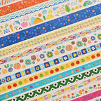 emmoolife 40 Rolls Washi Tape Set, Vibrant Color Palette-Themed Cute Decorative Tapes for Scrapbooking, Bullet Journaling, Junk Journal Supplies, DIY Planner Art, 5-30mm Wide