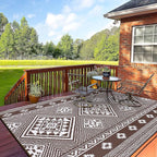 HiiARug Outdoor Rug for Patios Clearance 6'x9' Plastic Straw Rug Waterproof Reversible RV Mat Outdoor Area Rugs for RV, Backyard, Deck, Camping