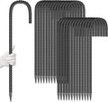 27 Pieces 16-Inch Garden Ground Stakes Galvanized Steel J Shape Hook Rebar Stake - Heavy Duty Anchors for Tents, Position Kits,Fences, and Trampolines