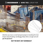 Sandbaggy Double Loop Rebar Wire Bar Ties | 16 Gauge | Made of Industrial Grade Wire | Great for Securing Rebar, Sandbags & More | Extra Long Length (12 Inch Length, Pack of 1000)