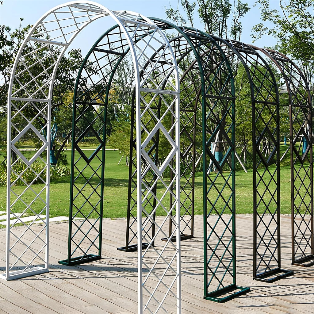 Heavy Duty Garden Arch Trellis, Wide Outdoor Metal Arbor Trellis Arch for Climbing Plants, Sturdy Garden Arbors for Wedding, Ceremony, Party, Lawn Décor Black 55.1''*15.7''*90.6''