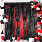 Black Sequin Backdrop 8ft x 8ft Glitter Photo Booth Black Backdrop Curtains
