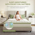 Queen Mattress, 10 Inch Innerspring Queen Size Hybrid Mattress with Individually Pocket Innerspring for Cool Motion Isolation & Silent Sleep, Pressure Relief, Edge Support,Medium Firm