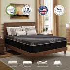 Queen Mattress 12 Inch Charcoal Memory Foam in a Box, CertiPUR-US Certified, Fiberglass Free, Gel Double Mattress, Made in The USA of US Foam, 80" × 60" × 12", Medium
