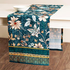Maison d' Hermine Table Runner 100% Cotton Single Layer Table Runners 72 inches Long for Thanksgiving Christmas Decorations Home Kitchen Dining Party Wedding (Luxury Loft - Dark Teal, 14.5" x 72")