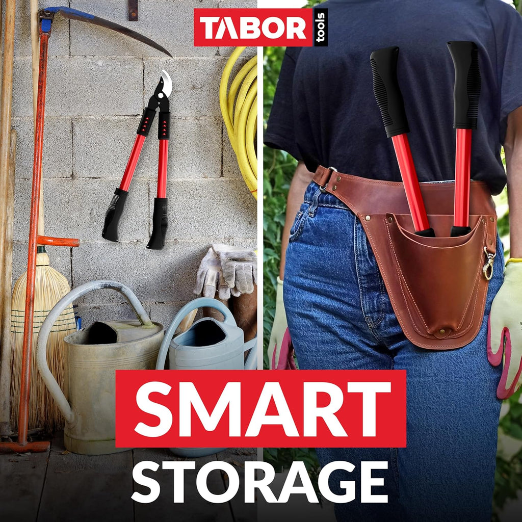 TABOR TOOLS GL18A Small Bypass Lopper, Short Bypass Tree Trimmer, Chops Branches with Ease, Branch Cutter with 1.25 Inch Clean Cut Capacity.