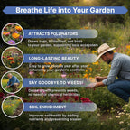 Organo Republic 16 Perennial Wildflower Seeds Mix for Indoor & Outdoors. 100,000+ Non-GMO, Heirloom Wildflower Garden Seeds, 4oz Packet for Growing Wild Flowers to Attract Bees, Butterflies & Birds