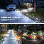 SOLPEX Solar Lights for Outside, Solar Outdoor Pathway Garden Lights Waterproof, Solar Powered Landscape Lighting for Yard, Garden, Pathway, Patio, Porch, Walkway, Driveway, 12 Pack(Cold White)