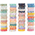 YUBBAEX 60 Rolls Value Washi Tape Pack Retro Arts Masking Tape Basic Patterns Decorative for DIY Crafts, Bullet Journal Supplies, Planners, Scrapbook, Card/Gift Wrapping (Cotton Candy)