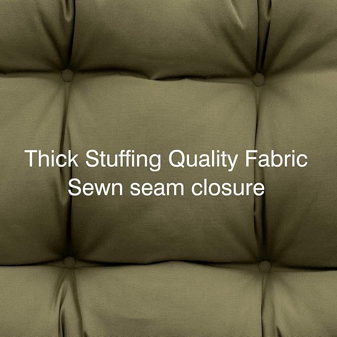 QILLOWAY Outdoor Chair Cushion for Patio Furniture, Waterproof Patio Cushions Set of 2 with Ties, Fade Resistant Replacement Pads for Outdoor Rocking Chairs,Sage