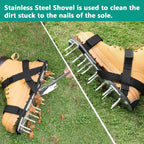 Lawn Aerator Shoes for Grass - Pre-Assembled Grass Aerator Shoes for Lawn - Soil Yard Aerator Tool for Aerating Patio Garden, Black
