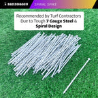 Sandbaggy 6 Inch Galvanized Artificial Turf Stakes - Spiral Landscape Nails - Ground Spikes/Pins for Synthetic Grass, Lawn, Edging, Weed Barrier Fabric, Garden (Steel (7 Gauge), 1500)