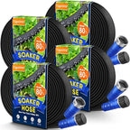 TigeJoy 200FT Flat Soaker Hose, Heavy Duty Double Layer Garden Watering Hose, Flexible Leakproof Drip Irrigation Hose for Raised Beds, Lawns & Vegetables, Save 80% Water