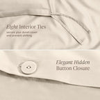 Bare Home 100% Organic Cotton Sateen Duvet Cover Set - Full/Queen Size - 400 Thread Count - Smooth Sateen Weave - Warm & Luxurious - Duvet Cover (Full/Queen, French Beige)