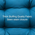 QILLOWAY Outdoor Chair Cushion for Patio Furniture, Waterproof Patio Cushions Set of 2 with Ties, Fade Resistant Replacement Pads for Outdoor Rocking Chairs,Peacock Blue
