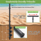 Post Hole Digger, Hand Auger Spiral Drill for Planting, 38 Inch Long Post Hole Digger Manual Earth Auger for Fence Posts, Sand, Bulb, Seedlings, Tree, Mail Box, Non Slip T Handle