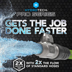 HydroTech 50 ft Expandable Garden Hose - Pro Series, 2x Max Flow, 3/4" No-Kink Flexibility, Lightweight Hose for Lawn, Garden, Car Washing, Deck and Patio Cleaning