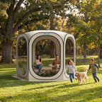 Werph 10x10 Pop Up Screen Tent, Mosquito Net Gazebo, UV Resistant, Beige