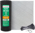 AlpineReach Plastic Wire Mesh 1.3ft x 30ft (15.7" x 360") Fence Roll with Zip Ties - Ideal for Poultry, Dogs, Rabbit Barrier & Gardening, Durable Chicken Mesh, Versatile Rigid Fencing & Netting, Black