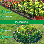 Bonviee 1.5 Inch x 66FT Garden Border Edging Kit with 100 Anchoring Spikes, Flexible Garden Edging for Landscaping, Flower Beds, Lawn, Yard, and Paver Pathways